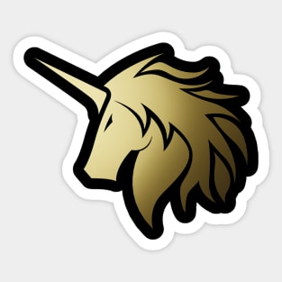 Iconic Unicorn in Gold Sticker